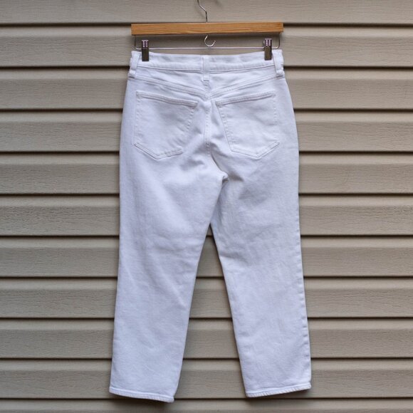 J.Crew Essential Straight Jeans White Denim Cropped 27P Mid Rise Preppy - Picture 3 of 6